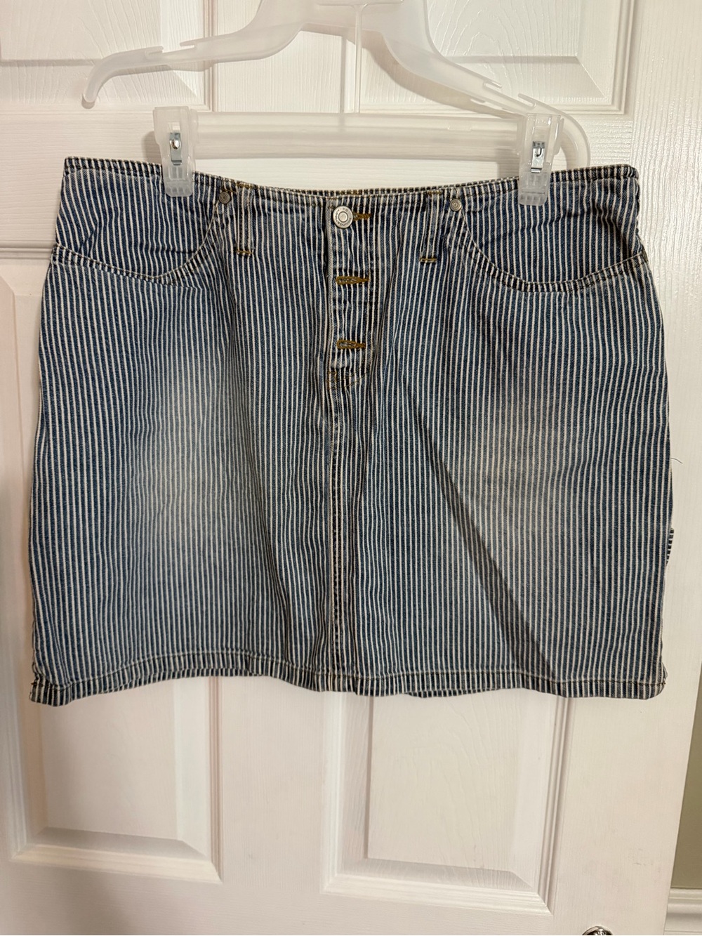 Striped Blue Denim  Skirt - No Boundries- 15